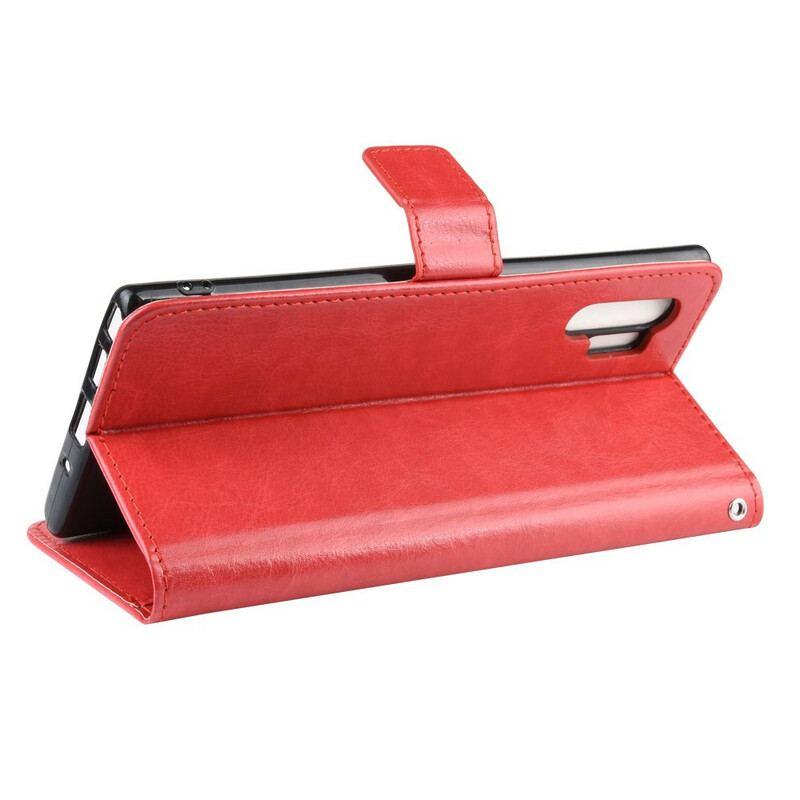 Capa Flip Para Samsung Galaxy Note 10 Plus Couro Falso Chamativo