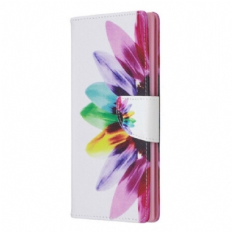 Capa Flip Para Samsung Galaxy Note 10 Plus Flor Aquarela