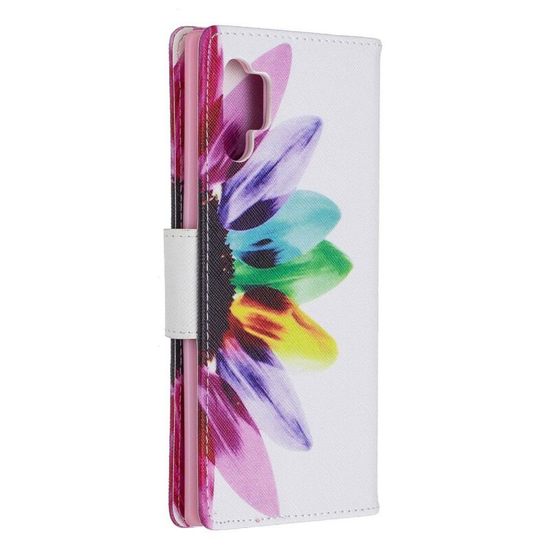 Capa Flip Para Samsung Galaxy Note 10 Plus Flor Aquarela