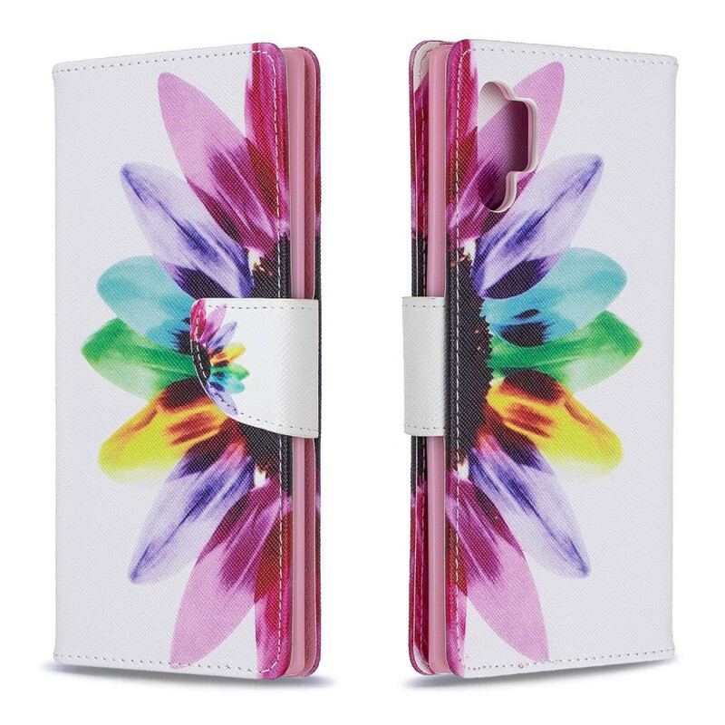 Capa Flip Para Samsung Galaxy Note 10 Plus Flor Aquarela