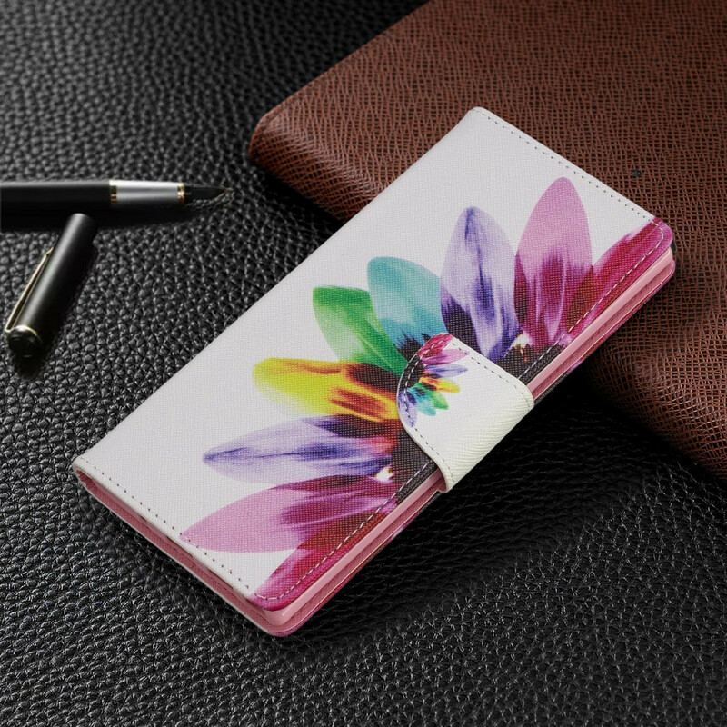 Capa Flip Para Samsung Galaxy Note 10 Plus Flor Aquarela