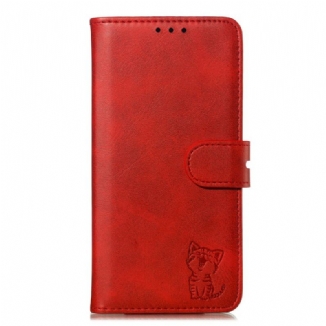 Capa Flip Para Samsung Galaxy Note 10 Plus Gatinho De Couro Falso