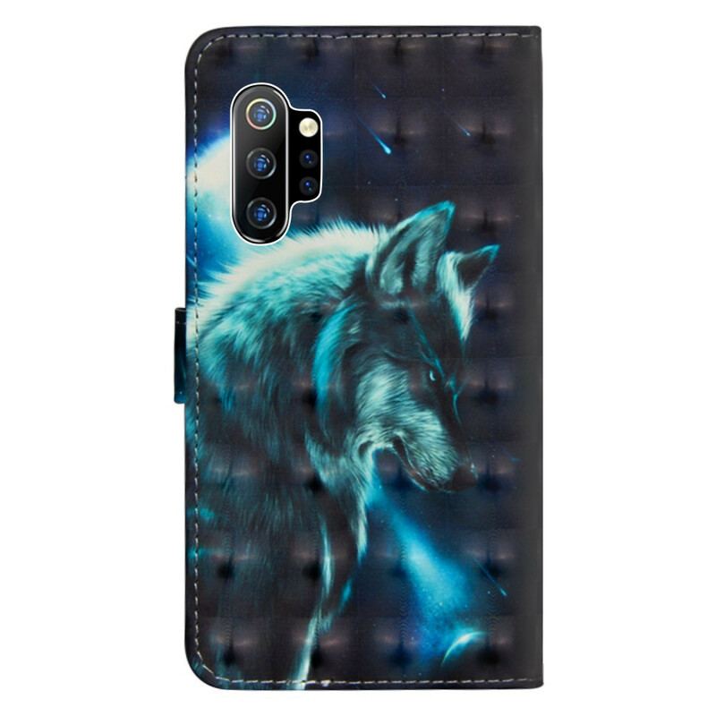 Capa Flip Para Samsung Galaxy Note 10 Plus Lobo Majestoso