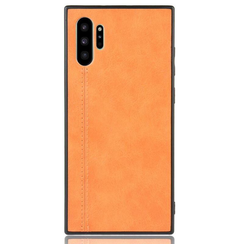 Capa Para Samsung Galaxy Note 10 Plus Costura De Couro Estilo