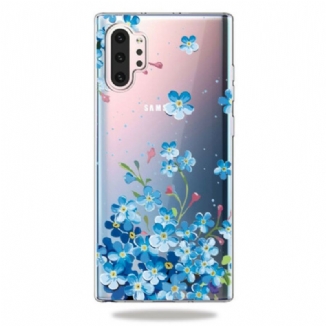 Capa Para Samsung Galaxy Note 10 Plus Flores Azuis