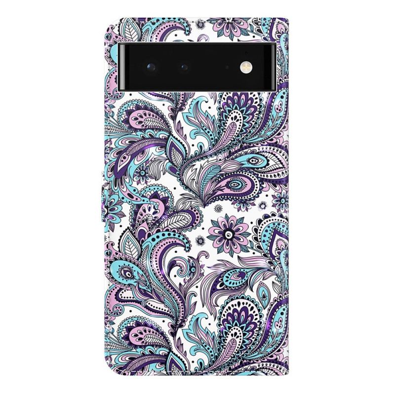 Capa De Couro Para Google Pixel 7 Paisley