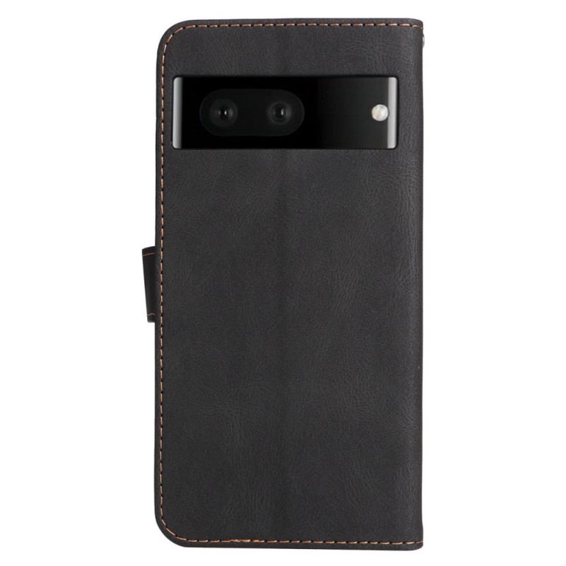 Capa Flip Para Google Pixel 7 De Cordão Cinta Tricolor