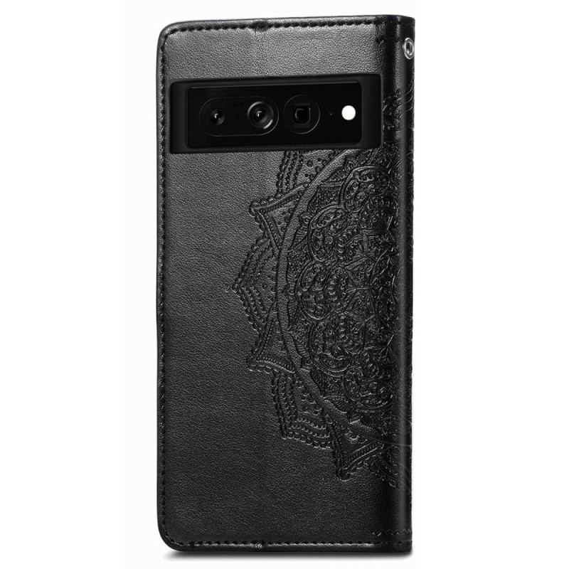 Capa Flip Para Google Pixel 7 De Cordão Mandala Retrô Com Tiras