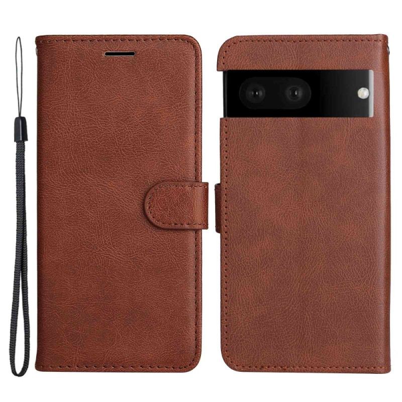 Capa Flip Para Google Pixel 7 De Cordão Simples Com Alça