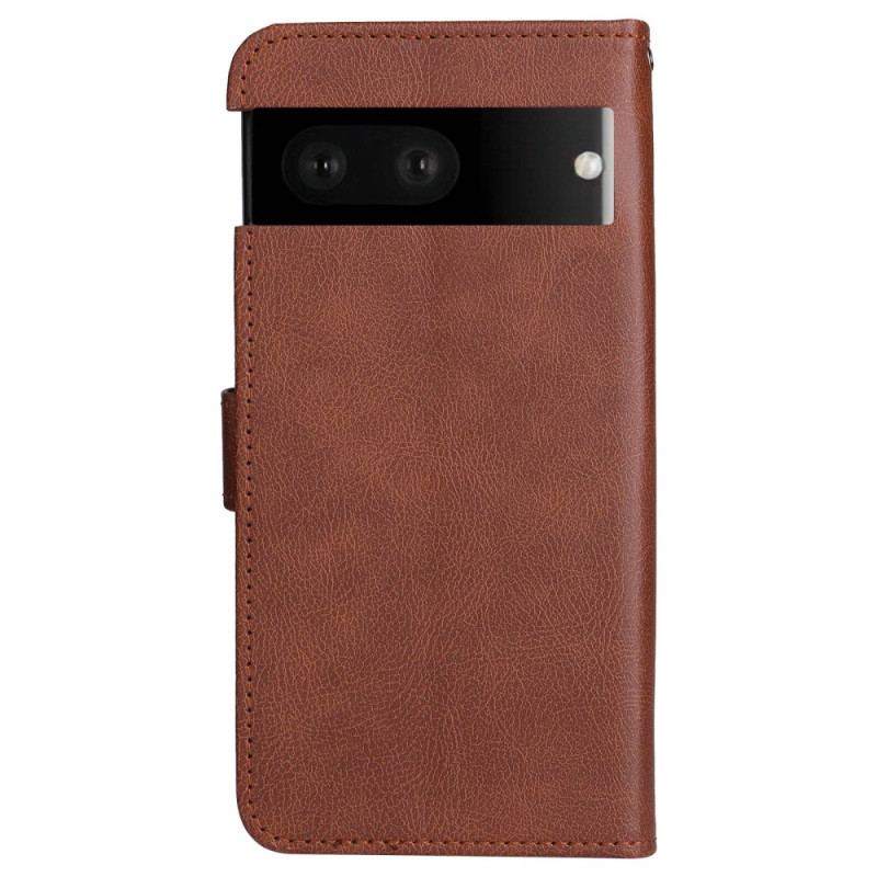 Capa Flip Para Google Pixel 7 De Cordão Simples Com Alça