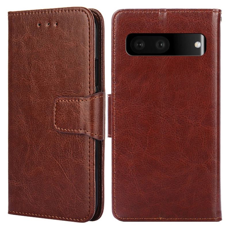 Capa Flip Para Google Pixel 7 Couro Falso Vintage