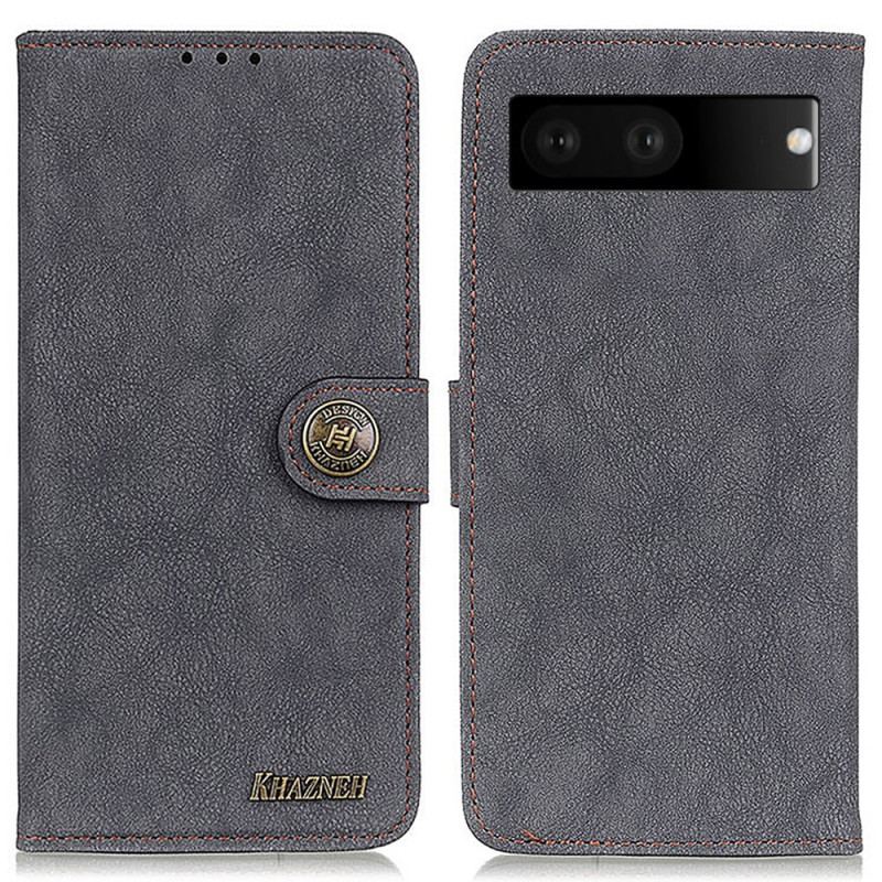 Capa Flip Para Google Pixel 7 Couro Rachado Khazneh