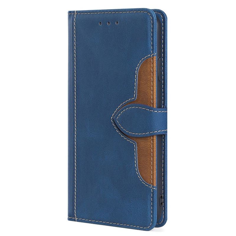 Capa Flip Para Google Pixel 7 Couro Sintético Bicolor Estiloso