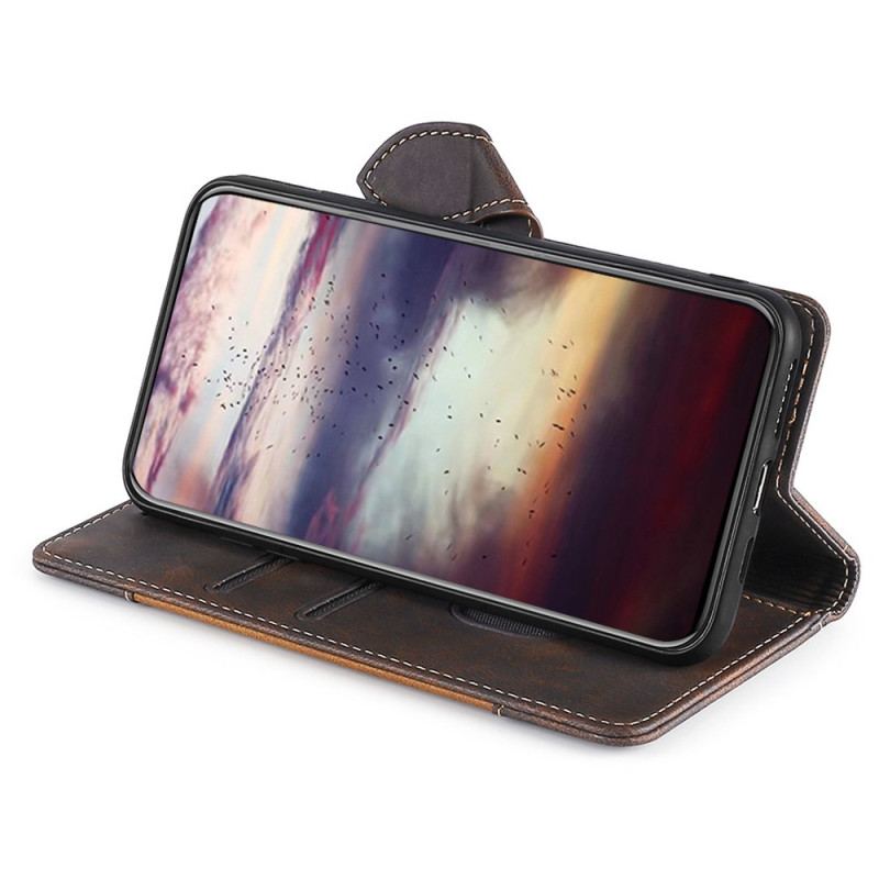 Capa Flip Para Google Pixel 7 Couro Sintético Bicolor Estiloso