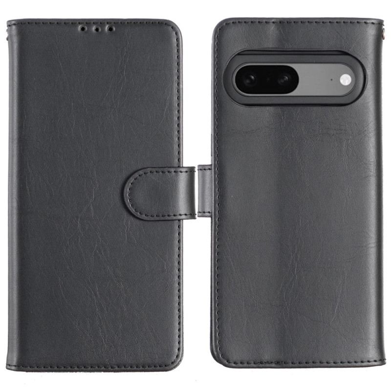 Capa Flip Para Google Pixel 7 Couro Sintético Curtido