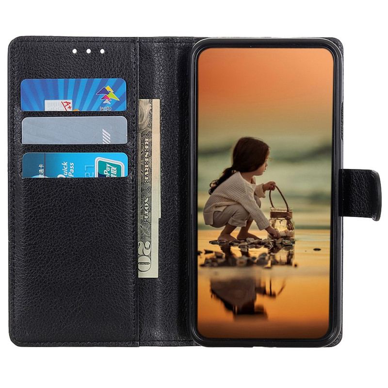 Capa Flip Para Google Pixel 7 Couro Sintético De Lichia Tradicional