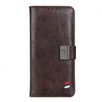 Capa Flip Para Google Pixel 7 Efeito Couro Tricolor