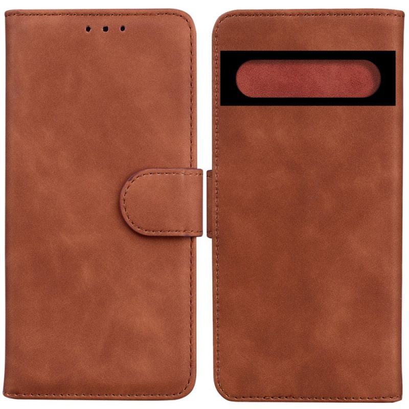 Capa Flip Para Google Pixel 7 Estilo De Couro Liso