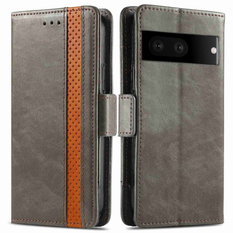 Capa Flip Para Google Pixel 7 Fecho Duplo Bicolor