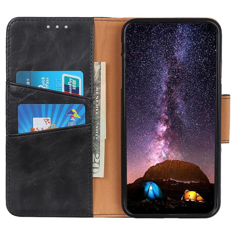 Capa Flip Para Google Pixel 7 Fecho Reversível De Couro Rachado