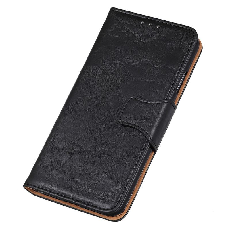 Capa Flip Para Google Pixel 7 Fecho Reversível De Couro Rachado