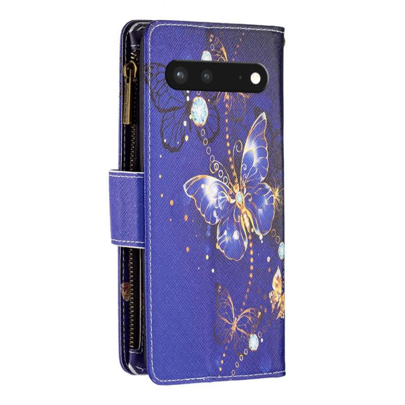 Capa Flip Para Google Pixel 7 Capa Tipo Carteira Carteira Borboletas