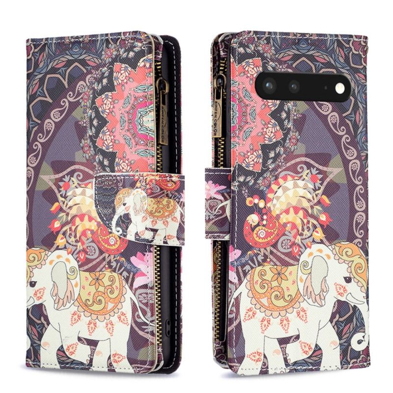 Capa Flip Para Google Pixel 7 Capa Tipo Carteira Carteira Elefante