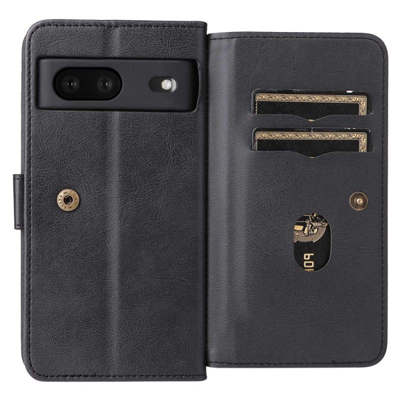 Capa Flip Para Google Pixel 7 Titular De Cartão Multifuncional Para 10