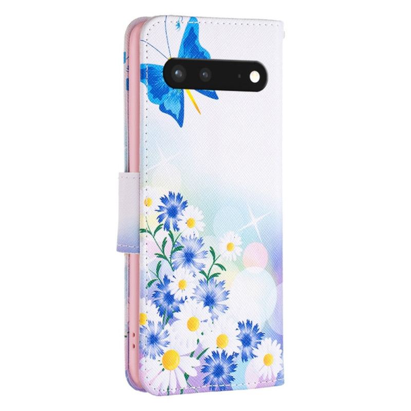 Capa Folio Para Google Pixel 7 Aquarela Borboletas