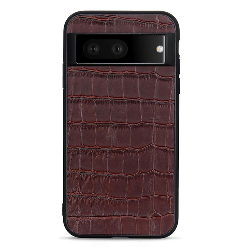 Capa Para Google Pixel 7 Couro Genuíno Estilo Crocodilo