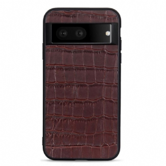 Capa Para Google Pixel 7 Couro Genuíno Estilo Crocodilo