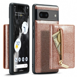 Capa Para Google Pixel 7 Porta-cartões Destacável Com Glitter