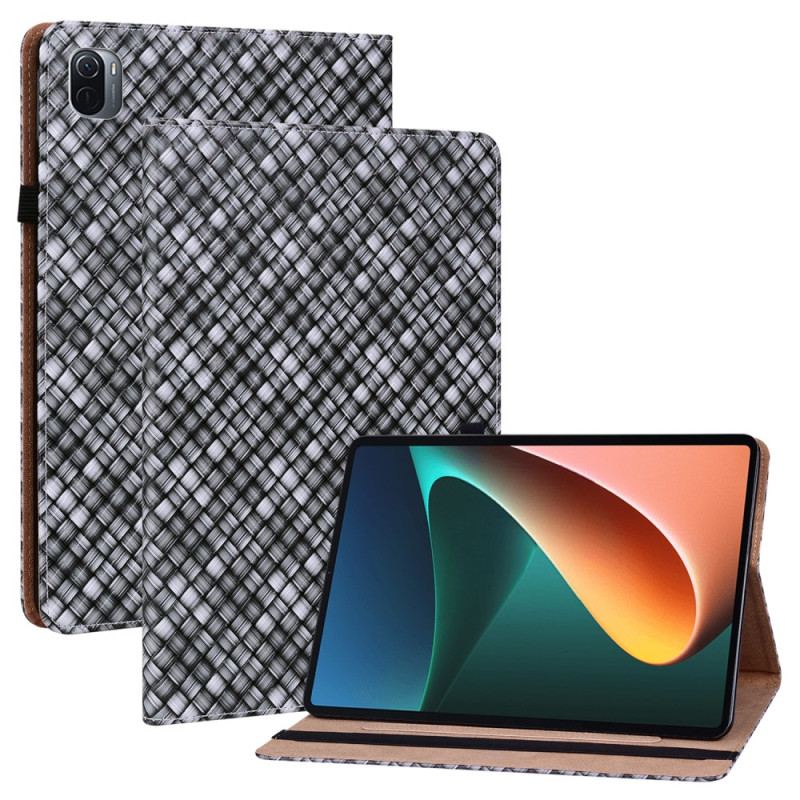 Capa Proteção Para Xiaomi Pad 5 Padrão De Tecelagem Colorido De Couro Falso