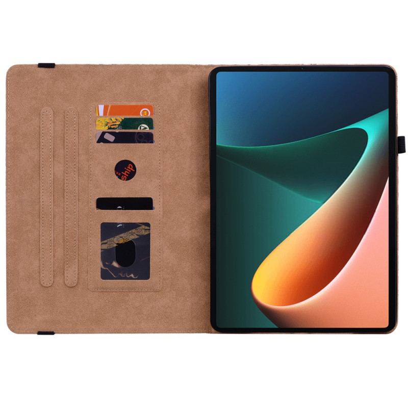 Capa Proteção Para Xiaomi Pad 5 Padrão De Tecelagem Colorido De Couro Falso