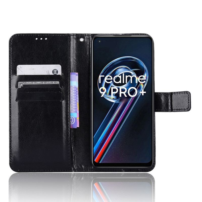 Capa Flip Para Realme 9 5G Couro Falso Chamativo