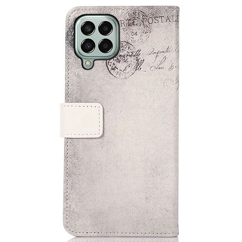 Capa De Couro Para Samsung Galaxy M33 5G Gato Viajante