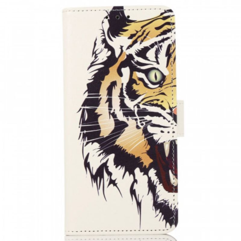 Capa De Couro Para Samsung Galaxy M33 5G Tigre Feroz