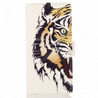 Capa De Couro Para Samsung Galaxy M33 5G Tigre Feroz