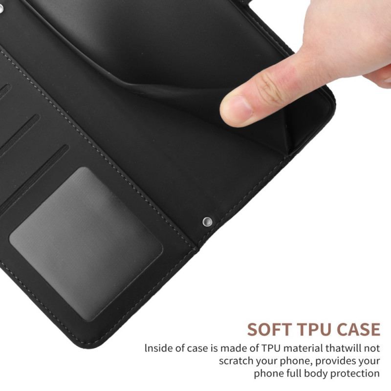 Capa Flip Para Samsung Galaxy M33 5G Borboletas Discretas E Cordão