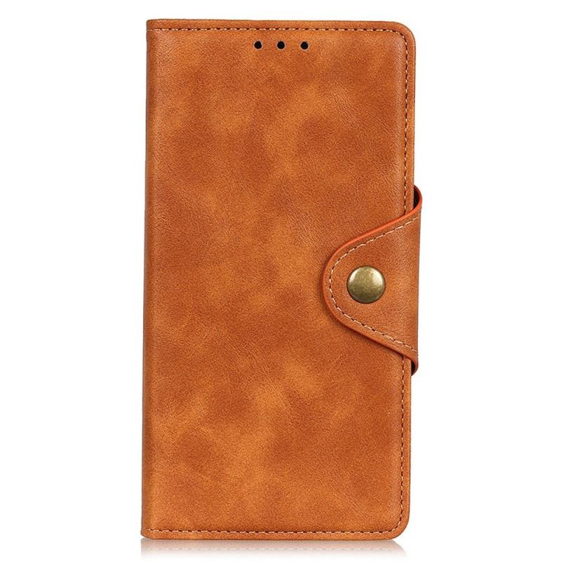 Capa Flip Para Samsung Galaxy M33 5G Botão De Couro Falso