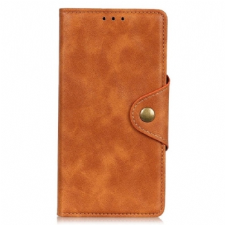 Capa Flip Para Samsung Galaxy M33 5G Botão De Couro Falso