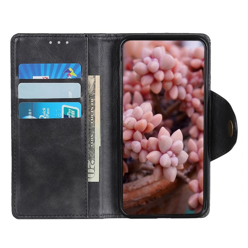 Capa Flip Para Samsung Galaxy M33 5G Botão De Couro Falso