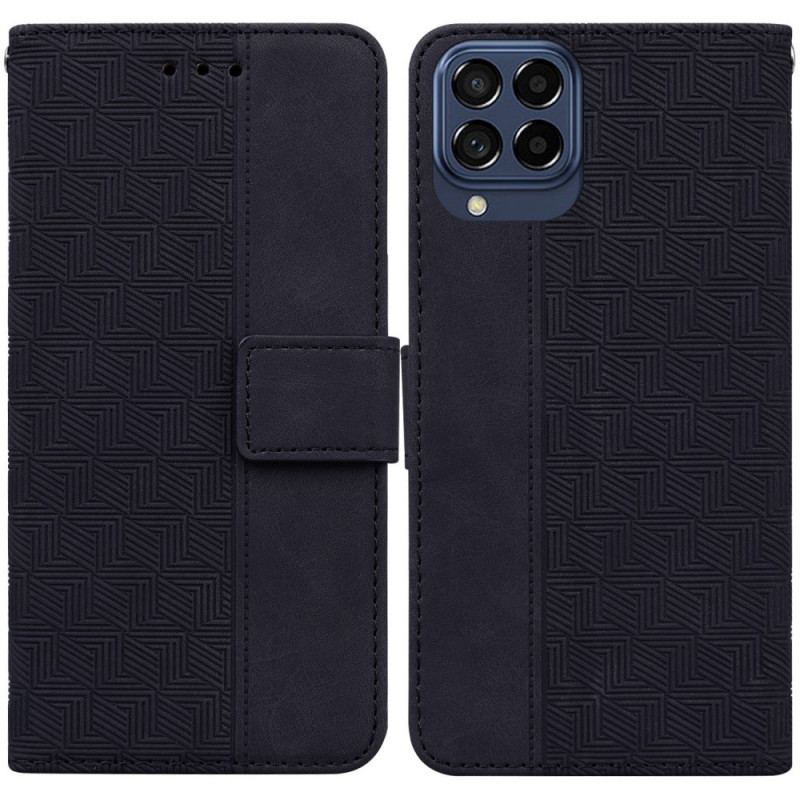 Capa Flip Para Samsung Galaxy M33 5G De Cordão Padrão De Tiras