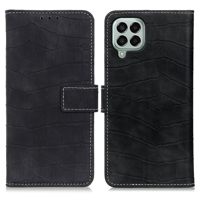 Capa Flip Para Samsung Galaxy M33 5G Efeito Pele De Crocodilo