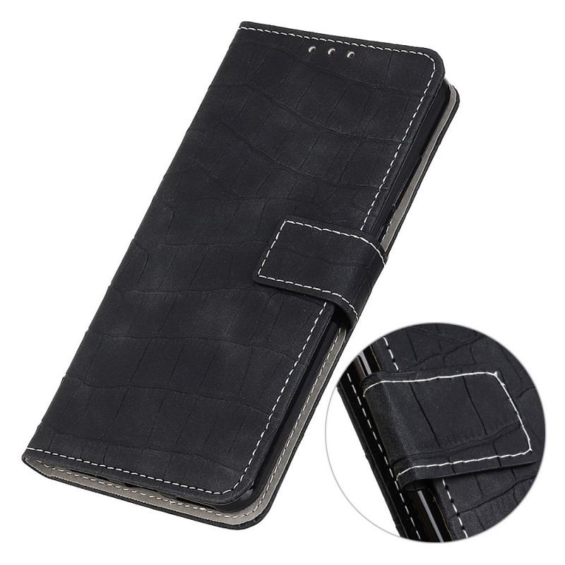 Capa Flip Para Samsung Galaxy M33 5G Efeito Pele De Crocodilo