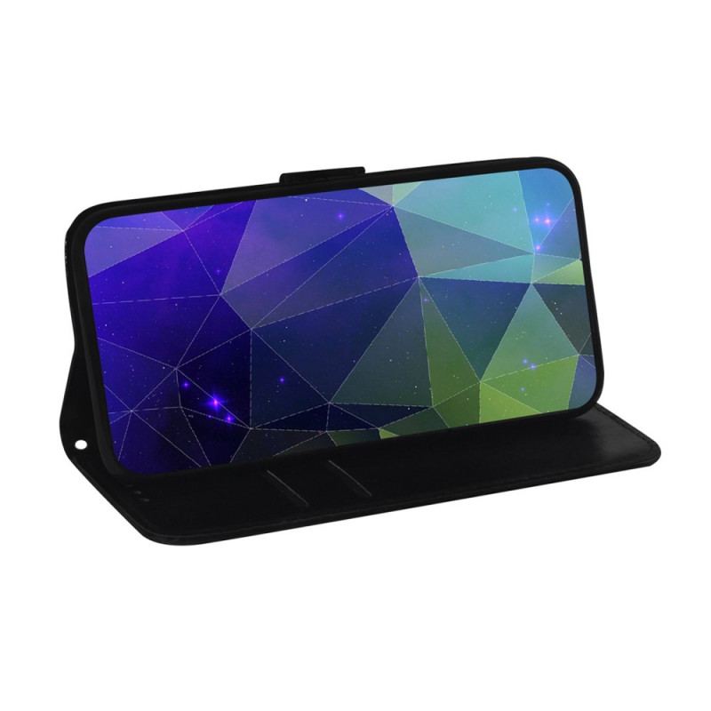 Capa Flip Para Samsung Galaxy M33 5G Espelho E Cordão