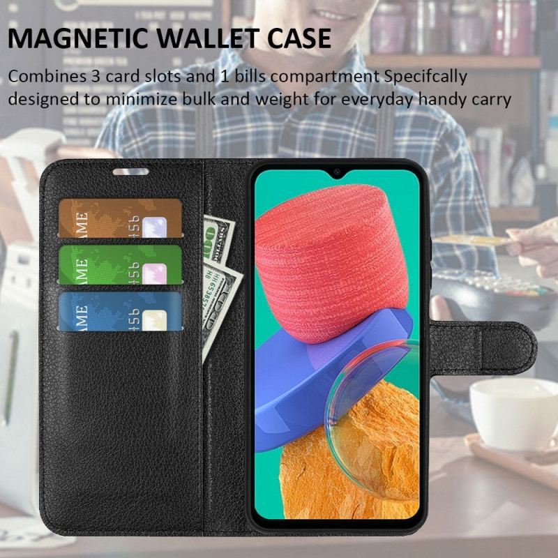 Capa Flip Para Samsung Galaxy M33 5G Estilo Couro Lichia