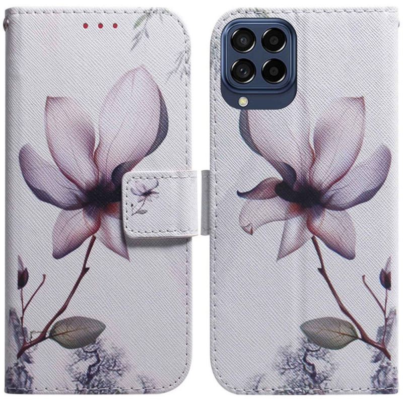 Capa Flip Para Samsung Galaxy M33 5G Flor Rosa