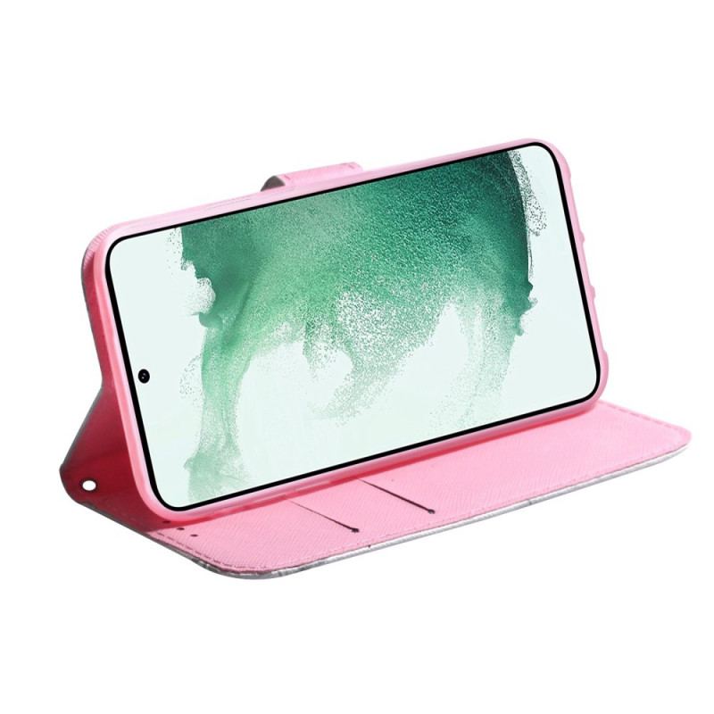 Capa Flip Para Samsung Galaxy M33 5G Flor Rosa