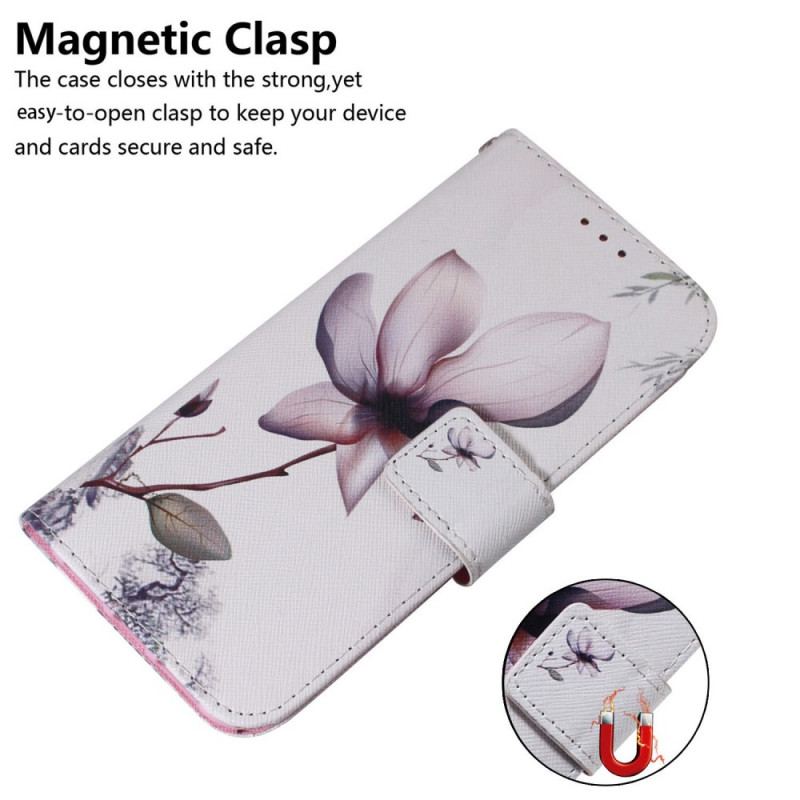 Capa Flip Para Samsung Galaxy M33 5G Flor Rosa